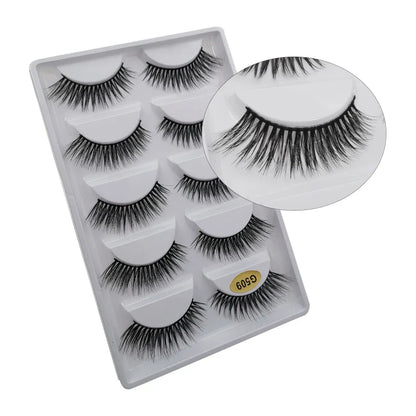5 Pairs Multipack 3D Mink Lashes False Eyelashes Handmade Wispy Fluffy Long Lashes Natural Eye Makeup Tools Eye Lashes G806