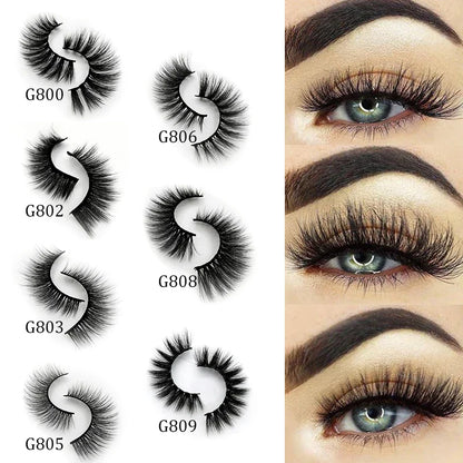 5 Pairs Multipack 3D Mink Lashes False Eyelashes Handmade Wispy Fluffy Long Lashes Natural Eye Makeup Tools Eye Lashes G806