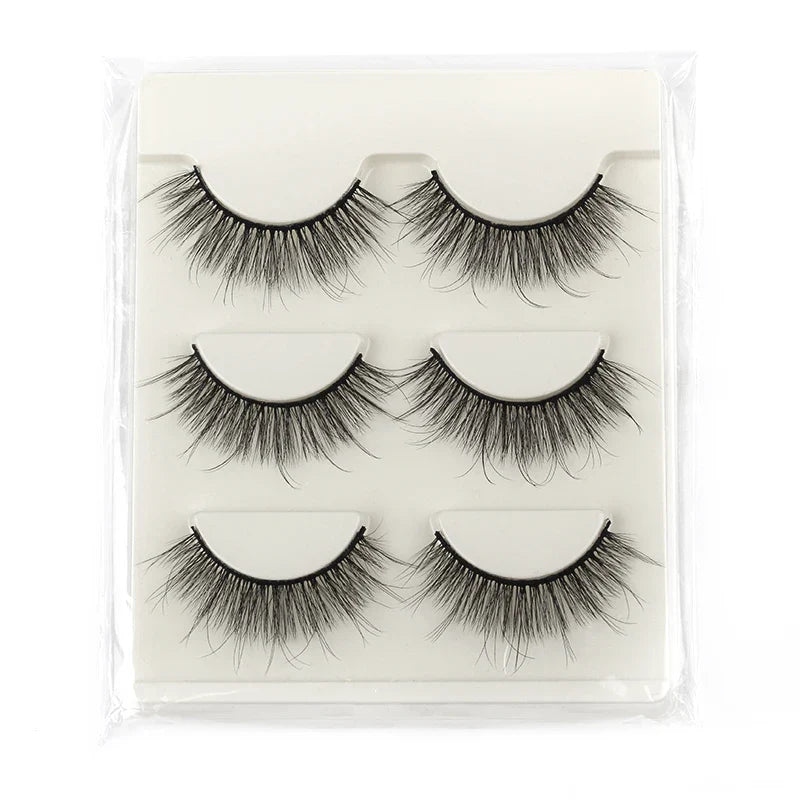 3/5 Pairs Hot Sale Natural Long 3D Mink Lashes Soft Short Faux Cils Handmade Fake Lashes Makeup Tool Eyelash Extension maquiagem