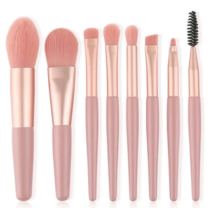 Portable 8Pcs Makeup Brush Set Soft Makeup Concealer Brush Blush Loose Powder Brush Eye Shadow Foundation Brush Beauty Tools