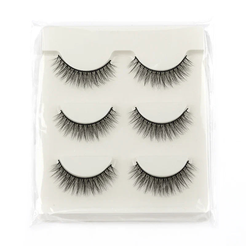 3/5 Pairs Hot Sale Natural Long 3D Mink Lashes Soft Short Faux Cils Handmade Fake Lashes Makeup Tool Eyelash Extension maquiagem