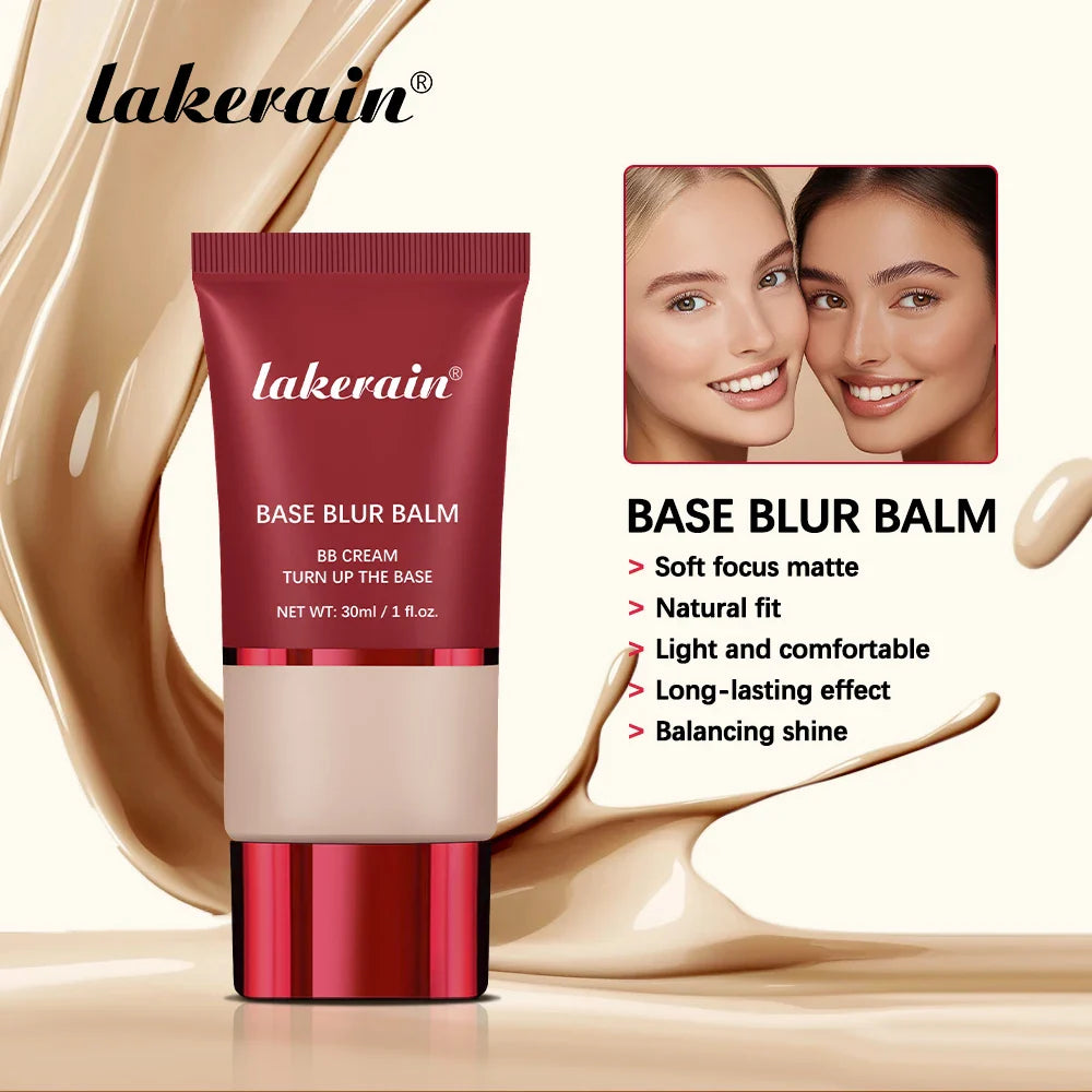 Matte Foundation Base Blur Soft Focus Matte Full Coverage Natural Fit Face Makeup Lightweight Long-Lasting Concealer BB Cream