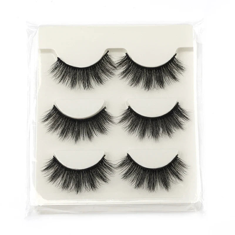 3/5 Pairs Hot Sale Natural Long 3D Mink Lashes Soft Short Faux Cils Handmade Fake Lashes Makeup Tool Eyelash Extension maquiagem